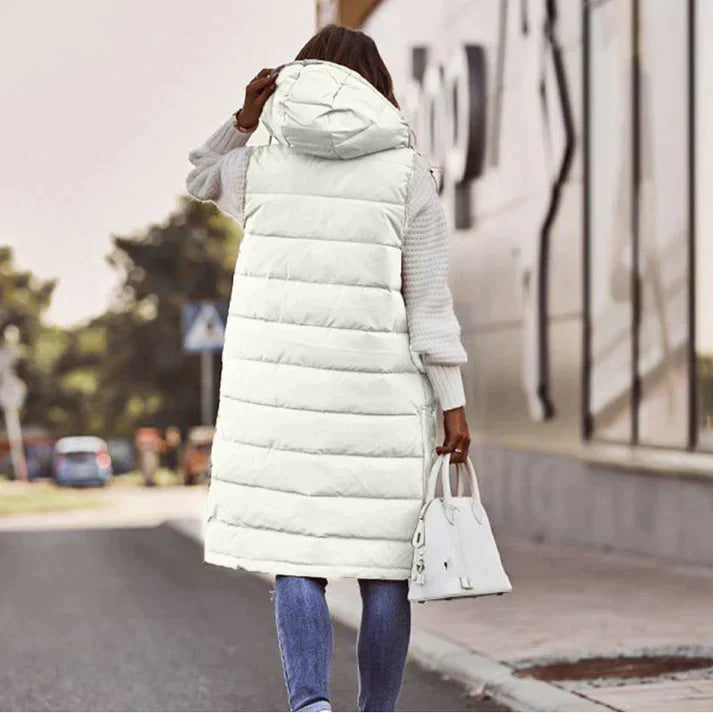 Women's Long Sleeveless Winter Vest with Hood - Buy 1, Get Free Shipping