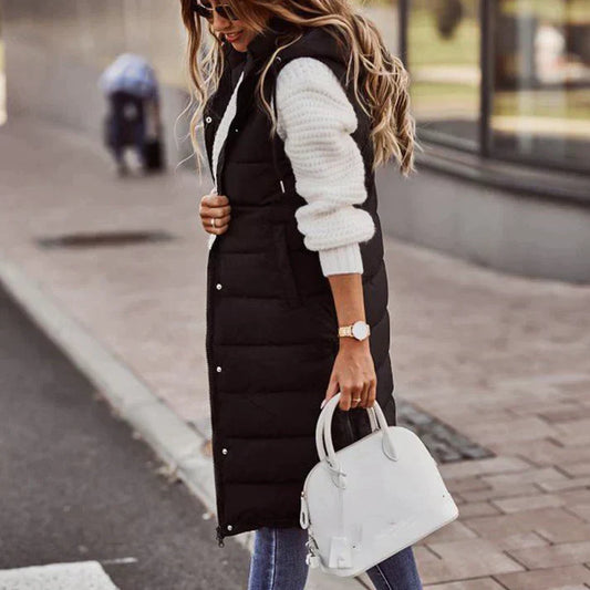 Women's Long Sleeveless Winter Vest with Hood - Buy 1, Get Free Shipping